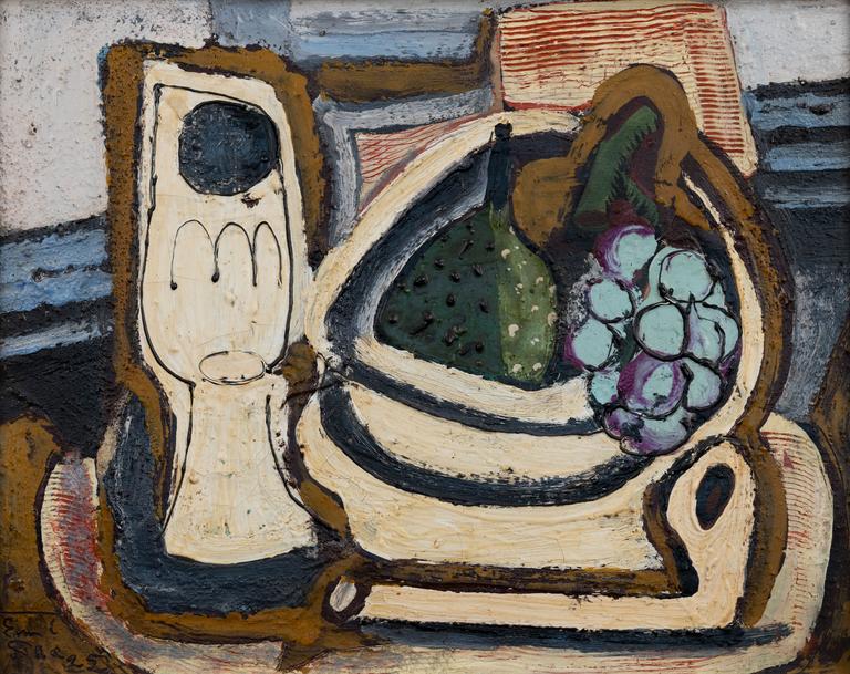 Still Life with a Glass, Pipe, and Fruit