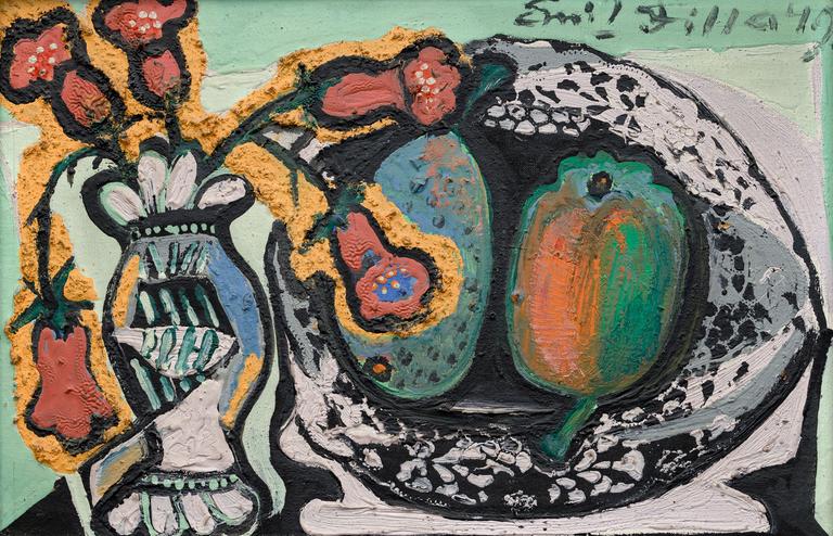 Still Life with Fruit and Flowers in a Vase