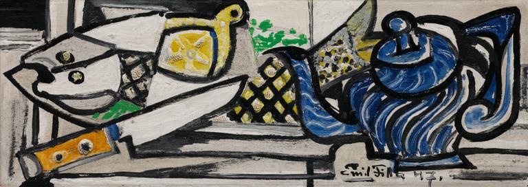 Still Life with a Fish, Lemon and Teapot